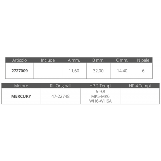 GIRANTE MERCURY 2T 6-9,8 HP